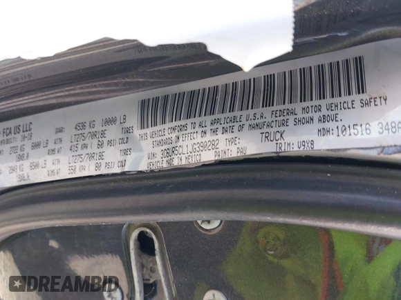 2018 Ram 2500 Tradesman z VIN 3C6UR5CL1JG390282, wystawiony jako IAAI lot #42133001 z przebiegiem 256 087 mil mil oraz . Historia ofert i sprzedaży dostępna na DreamBid. Obrazek 9.
