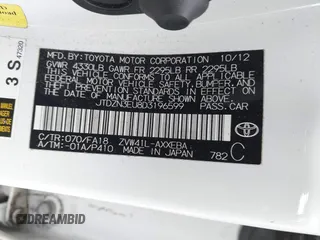2013 Toyota Prius Two with VIN JTDZN3EU8D3196599, listed as a IAAI auction lot 42056574 with 127,570 mi miles and . Bid and sale history available at carsss.com. Image 9.