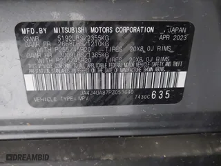 2023 Mitsubishi Outlander SE with VIN JA4J4UA87PZ053640, listed as a IAAI auction lot 41992423 with 51,075 mi miles. Bid and sale history available at carsss.com. Image 9.