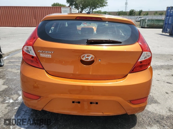 2015 Hyundai Accent GS with VIN KMHCT5AE2FU221236, listed as a Copart auction lot 53958695 with 46,265 mi miles and Salvage Title. Bid and sale history available at carsss.com. Image 6.