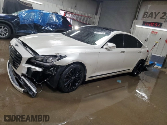 2017 Genesis G80 3.8L with VIN KMHGN4JE2HU170460, listed as a Copart auction lot 50372355 with 66,336 mi miles and Salvage Title. Bid and sale history available at carsss.com. Image 1.