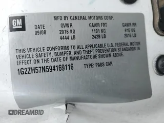 2009 Pontiac G6 GT 1SA with VIN 1G2ZH57N594169116, listed as a Copart auction lot 55883895 with Not provided miles and Salvage title. Bid and sale history available at DreamBid. Image 12.