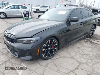 2025 BMW 3 Series M340i xDrive with VIN 3MW69FT02S8F00519, listed as a IAAI auction lot 41150515 with 715 mi miles. Bid and sale history available at carsss.com. Image 2.