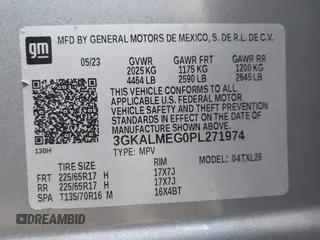 2023 GMC Terrain SLE with VIN 3GKALMEG0PL271974, listed as a IAAI auction lot 40727813 with 15,993 mi miles. Bid and sale history available at carsss.com. Image 9.