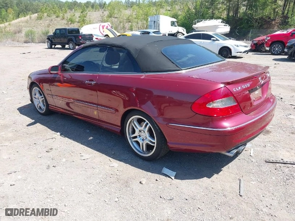 2008 Mercedes-Benz CLK-Class 5.5L with VIN WDBTK72F48T099058, listed as a IAAI auction lot 42039321 with 83,328 mi miles. Bid and sale history available at carsss.com. Image 3.