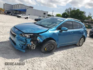 2017 Subaru Impreza Premium with VIN 4S3GTAD65H3703808, listed as a Copart auction lot 57396095 with 68,960 mi miles and Salvage title. Bid and sale history available at DreamBid. Image 1.