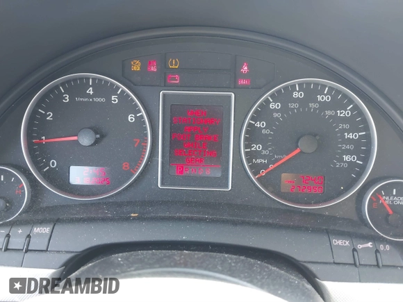 2008 Audi A4 2.0T with VIN WAUAF78EX8A017337, listed as a IAAI auction lot 41826061 with 272,990 mi miles. Bid and sale history available at carsss.com. Image 7.