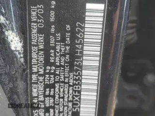2003 BMW X5 4.4i with VIN 5UXFB33573LH45622, listed as a Copart auction lot 41881325 with 128,941 mi miles and Clean Title. Bid and sale history available at carsss.com. Image 13.