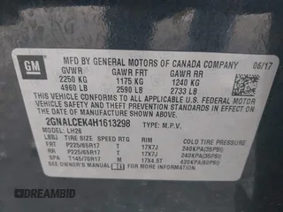 2017 Chevrolet Equinox LT with VIN 2GNALCEK4H1613298, listed as a IAAI auction lot 42086138 with 101,730 mi miles and . Bid and sale history available at DreamBid. Image 9.