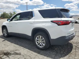 2023 Chevrolet Traverse LS z VIN 1GNERFKW9PJ140561, wystawiony jako Copart lot #56898305 z przebiegiem 57 497 mil mil oraz Szkoda całkowita • Salvage title. Historia ofert i sprzedaży dostępna na DreamBid. Obrazek 2.