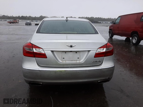 2012 Hyundai Genesis 3.8L with VIN KMHGC4DD0CU151231, listed as a Copart auction lot 80596053 with 104,595 mi miles and Salvage Title. Bid and sale history available at carsss.com. Image 6.