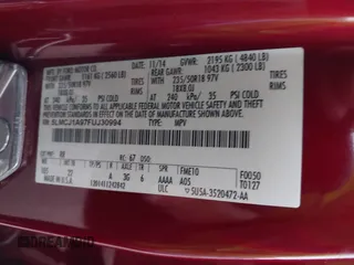 2015 Lincoln MKC with VIN 5LMCJ1A97FUJ30994, listed as a IAAI auction lot 42159219 with 180,802 mi miles. Bid and sale history available at carsss.com. Image 9.