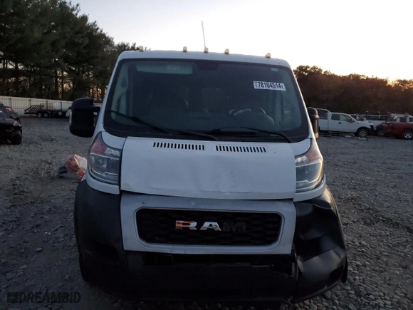 2019 Ram ProMaster Cargo Van with VIN 3C6TRVAG3KE514180, listed as a Copart auction lot 78104514 with 94,078 mi miles and Salvage Title. Bid and sale history available at carsss.com. Image 5.