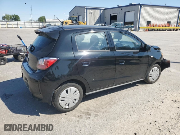 2023 Mitsubishi Mirage ES z VIN ML32AUHJ5PH000570, wystawiony jako Copart lot #53582405 z przebiegiem 7 858 mil mil oraz Szkoda całkowita • Salvage title. Historia ofert i sprzedaży dostępna na DreamBid. Obrazek 3.
