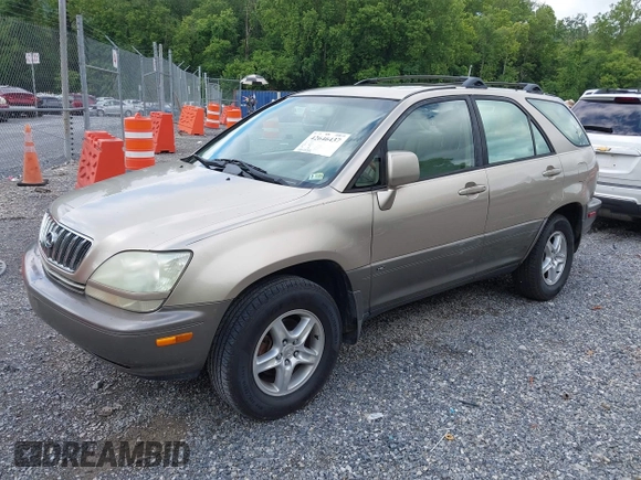 2002 Lexus RX 300 with VIN JTJGF10U220135180, listed as a IAAI auction lot 42646437 with 184,559 mi miles and . Bid and sale history available at DreamBid. Image 2.