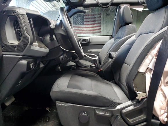 2023 Ford Bronco with VIN 1FMDE5BH0PLB56286, listed as a Copart auction lot 57166655 with 45,216 mi miles and Salvage title. Bid and sale history available at DreamBid. Image 7.