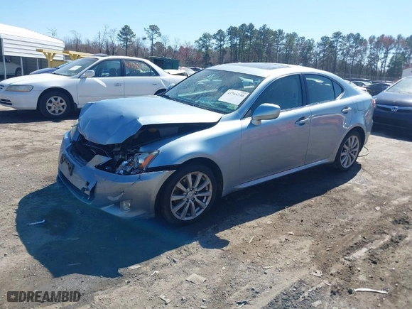 2008 Lexus IS 250 with VIN JTHCK262385026651, listed as a IAAI auction lot 41764730 with 210,178 mi miles. Bid and sale history available at carsss.com. Image 2.