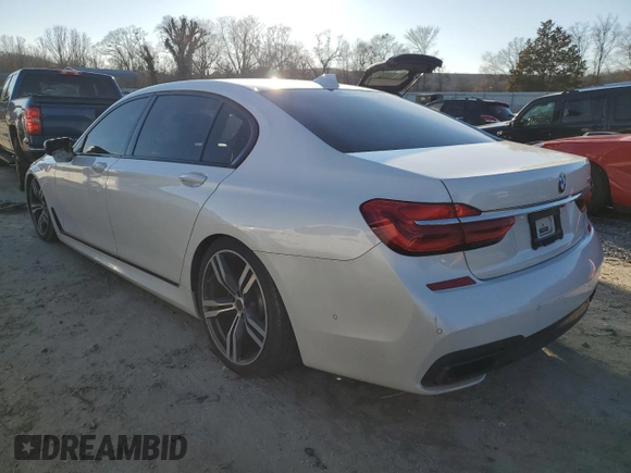 2017 BMW 7 Series 750i with VIN WBA7F0C51HGM21052, listed as a Copart auction lot 46299535 with 85,765 mi miles and Clean title. Bid and sale history available at DreamBid. Image 2.