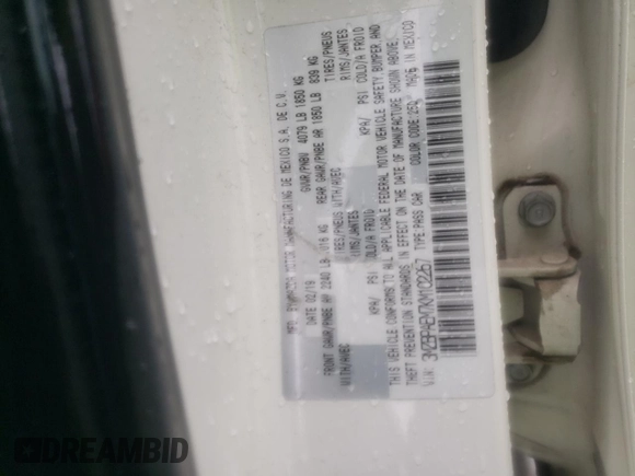 2019 Mazda 3 Premium with VIN 3MZBPAEM7KM102267, listed as a Copart auction lot 84275934 with 49,316 mi miles and Salvage Title. Bid and sale history available at DreamBid. Image 13.