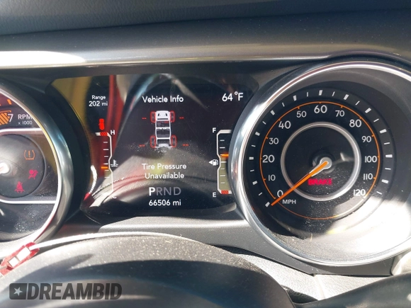 2019 Jeep Wrangler Unlimited Sahara with VIN 1C4HJXEN1KW592876, listed as a IAAI auction lot 42039474 with 66,506 mi miles and . Bid and sale history available at DreamBid. Image 7.