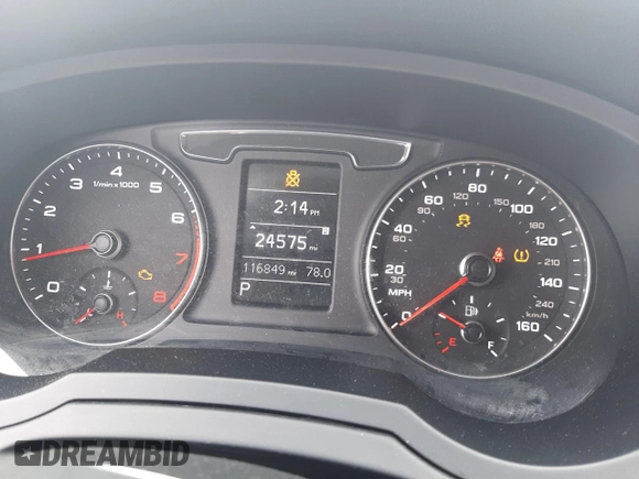 2016 Audi Q3 Premium Plus with VIN WA1BFCFS4GR003310, listed as a Copart auction lot 50136623 with 116,849 mi miles. Bid and sale history available at carsss.com. Image 9.