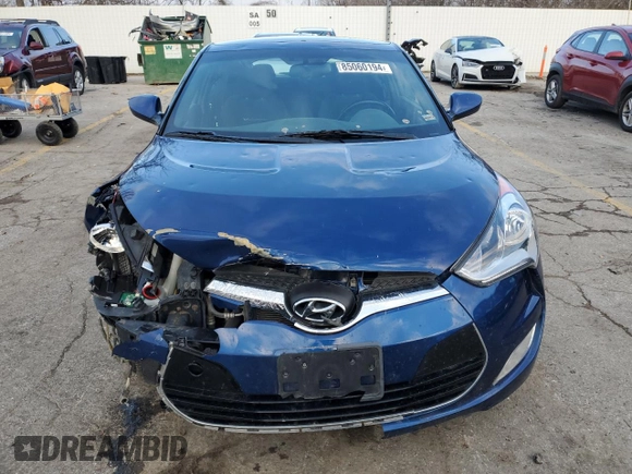 2017 Hyundai Veloster Value Edition with VIN KMHTC6AD0HU320220, listed as a Copart auction lot 85060194 with 115,355 mi miles and Salvage Title. Bid and sale history available at carsss.com. Image 5.