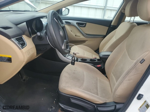 2013 Hyundai Elantra GLS PZEV with VIN 5NPDH4AE9DH455000, listed as a Copart auction lot 50591245 with 34,308 mi miles and Salvage Title. Bid and sale history available at carsss.com. Image 7.