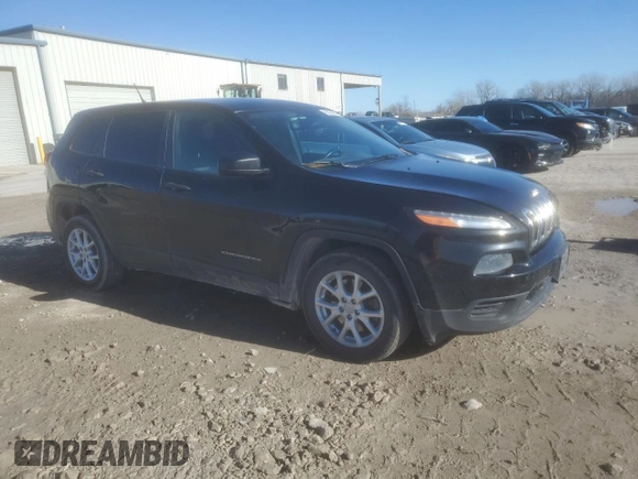 2014 Jeep Cherokee Sport with VIN 1C4PJLAB7EW279562, listed as a Copart auction lot 85054634 with 134,516 mi miles and Salvage Title. Bid and sale history available at DreamBid. Image 4.