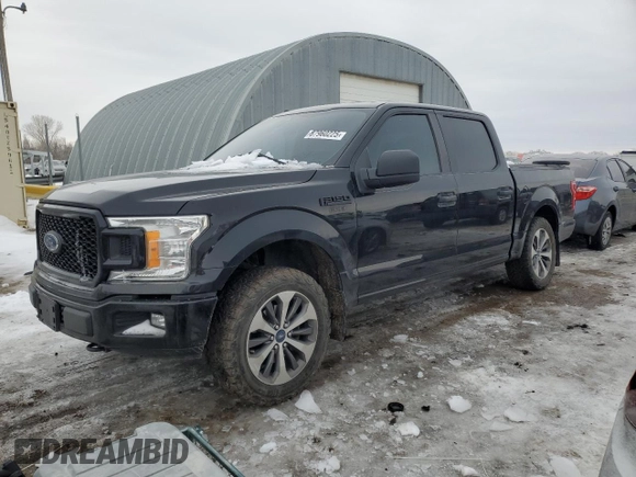 2019 Ford F-150 XL with VIN 1FTEW1E54KKE61689, listed as a Copart auction lot 87960225 with 94,355 mi miles and Salvage Title. Bid and sale history available at carsss.com. Image 1.