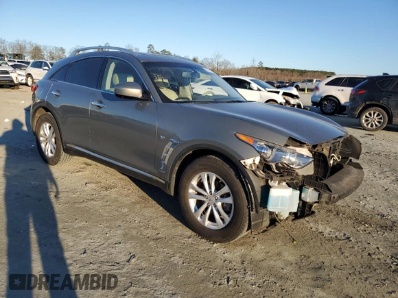 2014 Infiniti QX70 with VIN JN8CS1MU8EM451000, listed as a Copart auction lot 88303945 with 158,966 mi miles and Salvage Title. Bid and sale history available at DreamBid. Image 4.