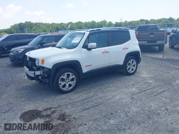 2016 Jeep Renegade Limited with VIN ZACCJBDT0GPD17517, listed as a IAAI auction lot 42563486 with 134,693 mi miles and . Bid and sale history available at DreamBid. Image 17.