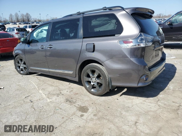 2015 Toyota Sienna SE with VIN 5TDXK3DC2FS629568, listed as a Copart auction lot 48171645 with 114,608 mi miles and Salvage title. Bid and sale history available at DreamBid. Image 2.