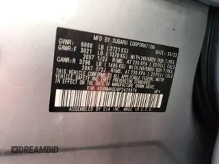 2023 Subaru Ascent Limited z VIN 4S4WMASD8P3429976, wystawiony jako IAAI lot #42631267 z przebiegiem 72 145 mil mil oraz . Historia ofert i sprzedaży dostępna na DreamBid. Obrazek 1.