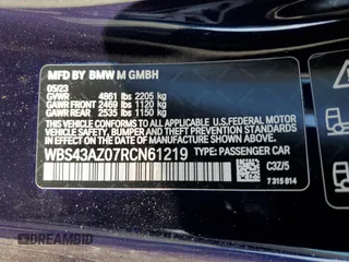 2024 BMW M4 Competition xDrive with VIN WBS43AZ07RCN61219, listed as a Copart auction lot 74003684 with 10,310 mi miles and Salvage Title. Bid and sale history available at carsss.com. Image 14.