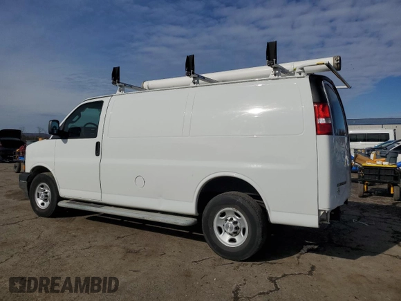 2019 Chevrolet Express Cargo Van with VIN 1GCWGAFG5K1299451, listed as a Copart auction lot 43544735 with 22,343 mi miles and Salvage Title. Bid and sale history available at carsss.com. Image 2.