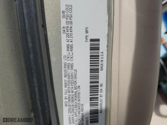 2006 Subaru Legacy Wagon Outback 3.0 R L.L. Bean with VIN 4S4BP86C364359375, listed as a Copart auction lot 85602514 with 224,234 mi miles and Salvage Title. Bid and sale history available at carsss.com. Image 13.