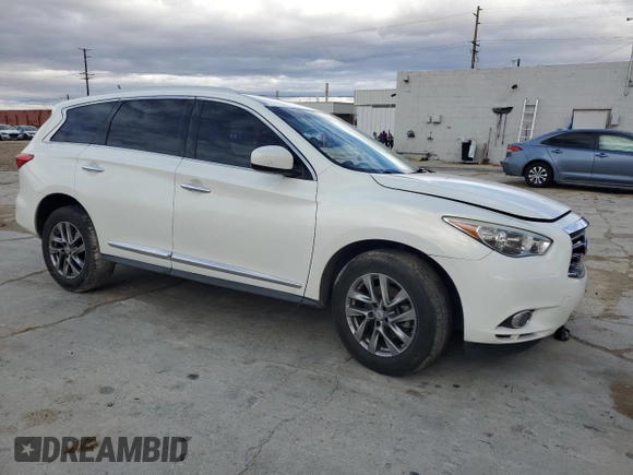 2013 Infiniti JX35 with VIN 5N1AL0MN1DC330988, listed as a Copart auction lot 43611794 with 191,060 mi miles and Salvage Title. Bid and sale history available at carsss.com. Image 4.