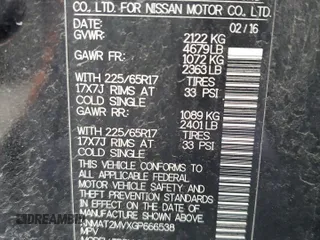 2016 Nissan Rogue SV with VIN KNMAT2MVXGP666538, listed as a Copart auction lot 45104455 with 101,104 mi miles and Salvage Title. Bid and sale history available at DreamBid. Image 13.