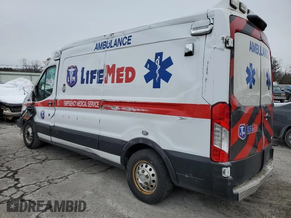 2021 Ford Transit with VIN 1FDBR1CG7MKB02589, listed as a Copart auction lot 88372545 with Not provided miles and Salvage title. Bid and sale history available at DreamBid. Image 2.