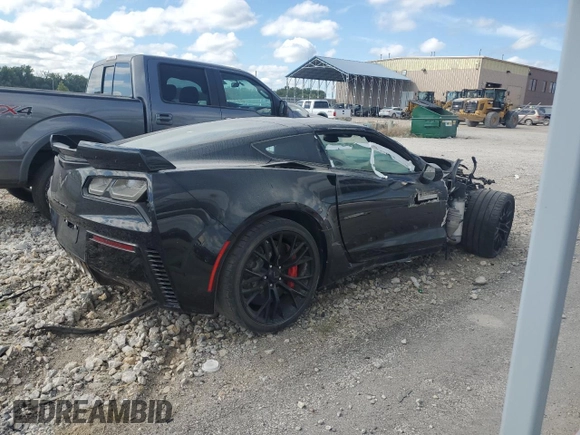 2017 Chevrolet Corvette Z06 2LZ with VIN 1G1YS2D62H5601229, listed as a Copart auction lot 66665184 with 0 mi miles and Salvage Title. Bid and sale history available at carsss.com. Image 3.