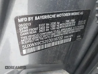 2014 BMW X3 xDrive28i with VIN 5UXWX9C52E0D16722, listed as a IAAI auction lot 42167774 with 179,444 mi miles and . Bid and sale history available at DreamBid. Image 9.