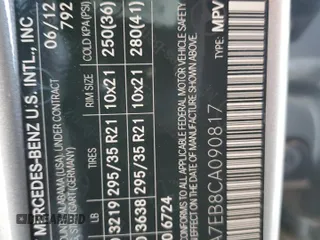 2012 Mercedes-Benz M 63 AMG z VIN 4JGDA7EB8CA090817, wystawiony jako Copart lot #59903915 z przebiegiem 101 046 mil mil oraz Szkoda całkowita • Salvage title. Historia ofert i sprzedaży dostępna na DreamBid. Obrazek 12.