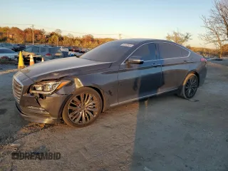 2017 Genesis G80 5.0L Ultimate with VIN KMHGN4JFXHU180517, listed as a Copart auction lot 80108534 with 88,874 mi miles and Salvage Title. Bid and sale history available at carsss.com. Image 1.