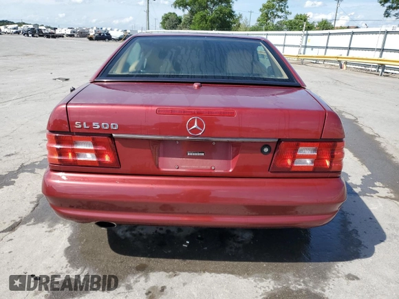 2001 Mercedes-Benz SL 500 with VIN WDBFA68F51F197134, listed as a Copart auction lot 55603755 with 115,826 mi miles and Salvage title. Bid and sale history available at DreamBid. Image 6.