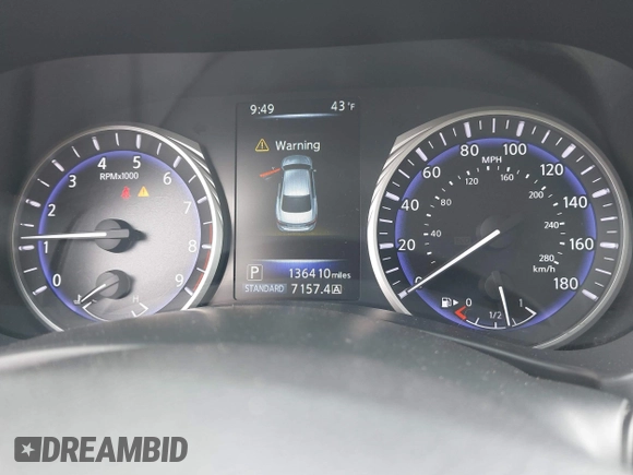 2015 Infiniti Q50 z VIN JN1BV7AR6FM412573, wystawiony jako IAAI lot #41796802 z przebiegiem 136 410 mil mil oraz . Historia ofert i sprzedaży dostępna na DreamBid. Obrazek 7.