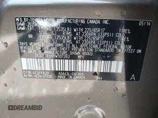 2014 Toyota RAV4 LE with VIN 2T3ZFREV4EW107263, listed as a IAAI auction lot 42435726 with 148,400 mi miles and . Bid and sale history available at DreamBid. Image 9.