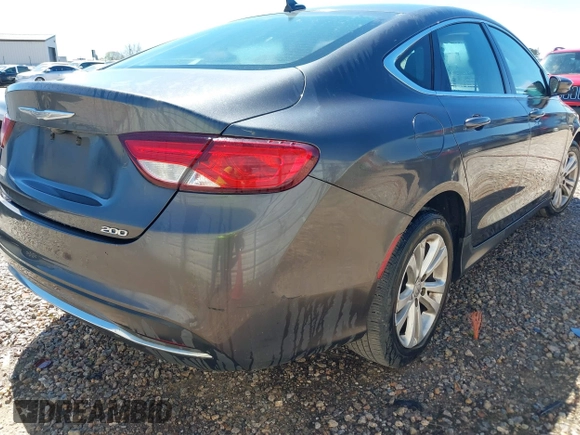 2015 Chrysler 200 Limited with VIN 1C3CCCAB4FN667823, listed as a IAAI auction lot 41814111 with 107,514 mi miles. Bid and sale history available at carsss.com. Image 4.