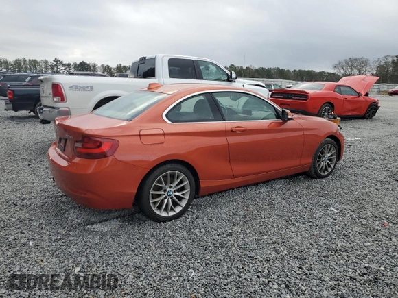 2015 BMW 2 Series 228i with VIN WBA1F5C57FV256605, listed as a Copart auction lot 44192755 with 155,473 mi miles and Clean Title. Bid and sale history available at carsss.com. Image 3.