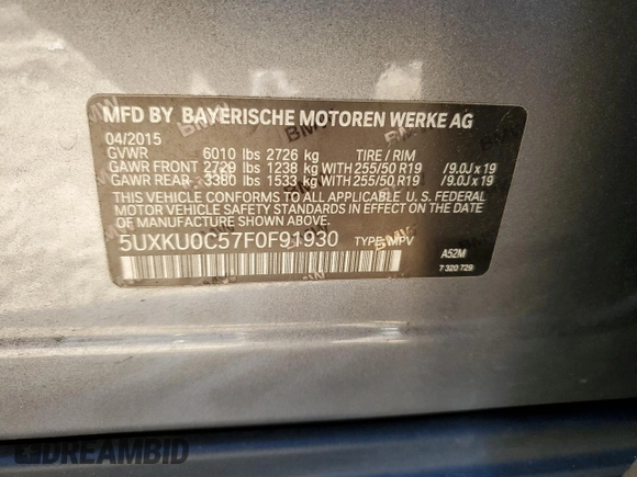 2015 BMW X6 sDrive35i with VIN 5UXKU0C57F0F91930, listed as a Copart auction lot 75622864 with 145,516 mi miles and Salvage Title. Bid and sale history available at carsss.com. Image 14.