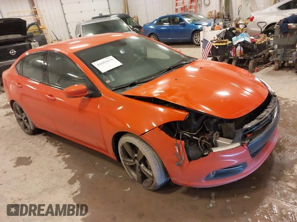 2015 Dodge Dart GT with VIN 1C3CDFEBXFD302643, listed as a IAAI auction lot 41655614 with 198,378 mi miles. Bid and sale history available at carsss.com. Image 1.
